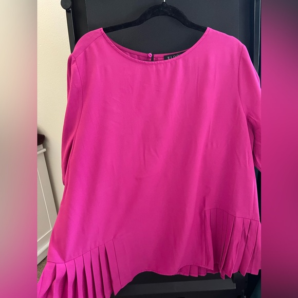 Pink side pleated Eloquii top - Picture 4 of 7